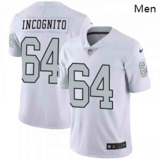 Men Oakland Raiders 64 Richie Incognito Vapor Limited Rush Jersey